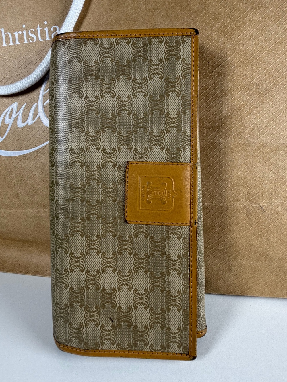 Celine macadam Long Wallet in Beige and Tan